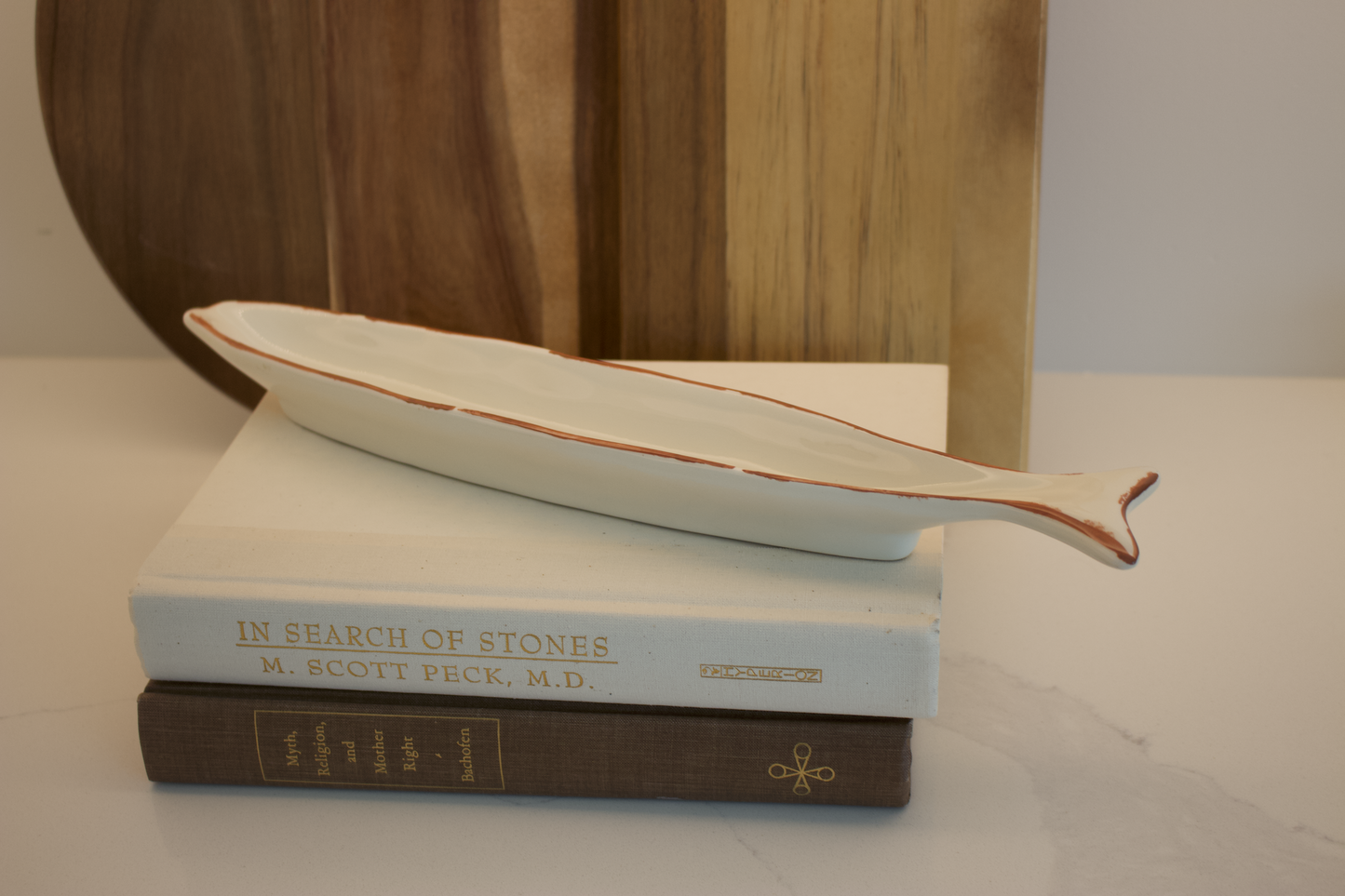 Retro Fish Shaped Ceramic Olive Boat