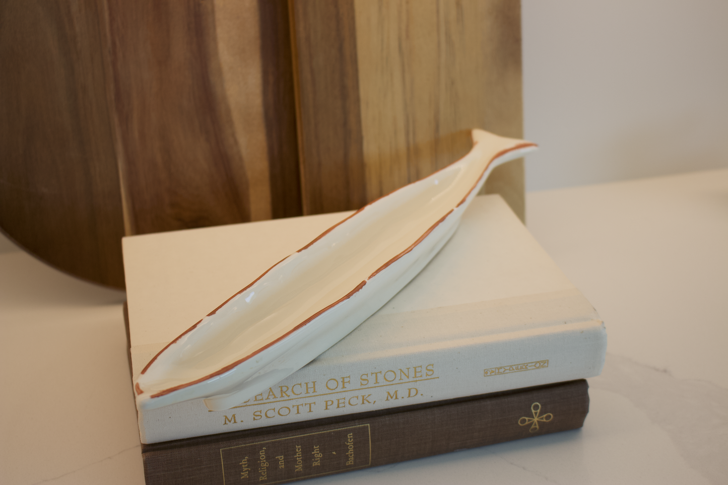 Retro Fish Shaped Ceramic Olive Boat