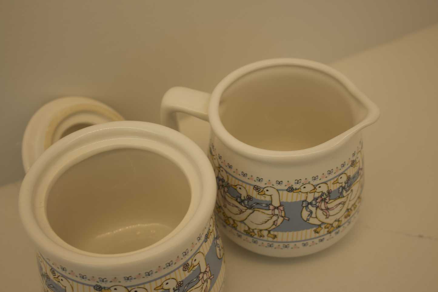 Vintage 1980s Ribbon Geese Creamer & Sugar Bowl Set – B&D The Collection