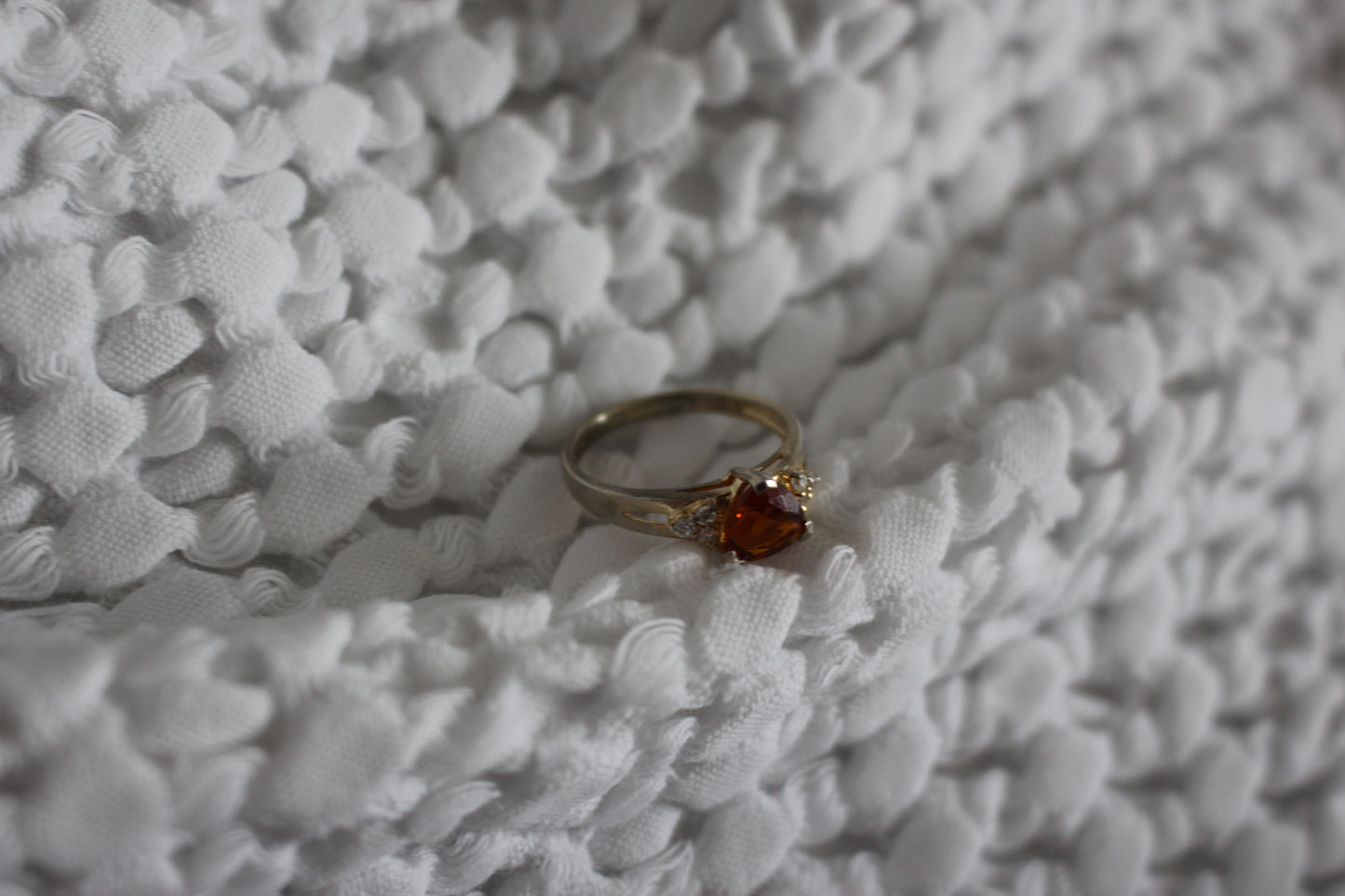 Sterling Silver Ring with Citrine Centre Stone