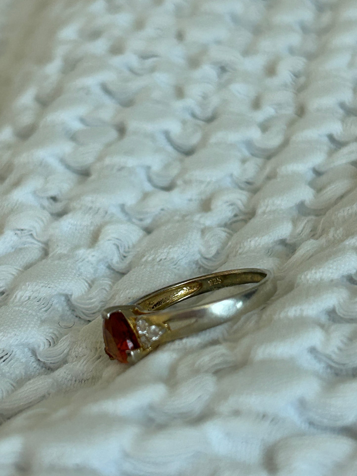 Sterling Silver Ring with Citrine Centre Stone