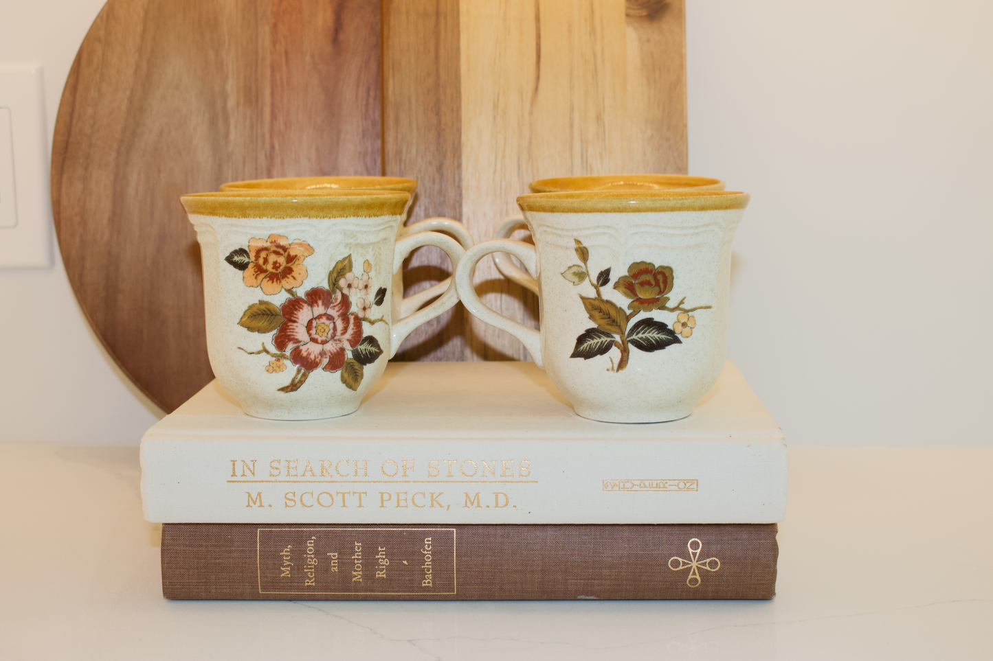 Set of 4 Vintage Mikasa Floral Fall Mugs
