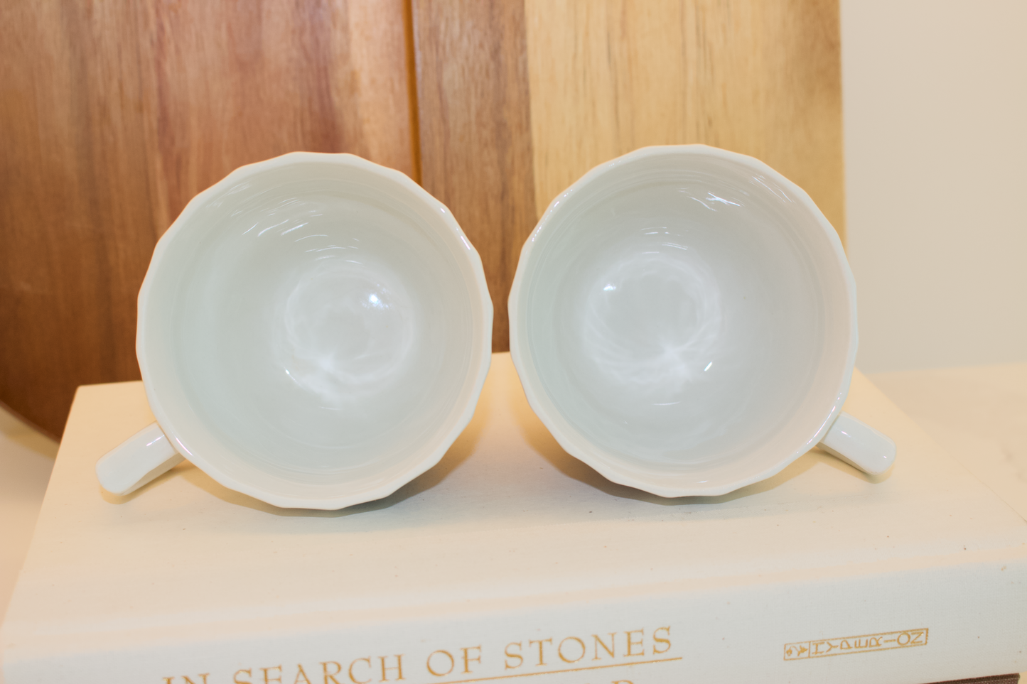 Set of 2 Vintage Blue and White Floral Teacups
