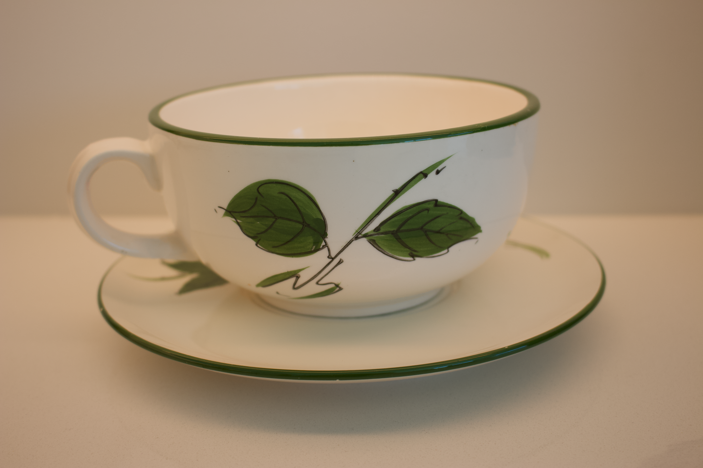 Vintage Strawberry Jumbo Cup and Saucer Set