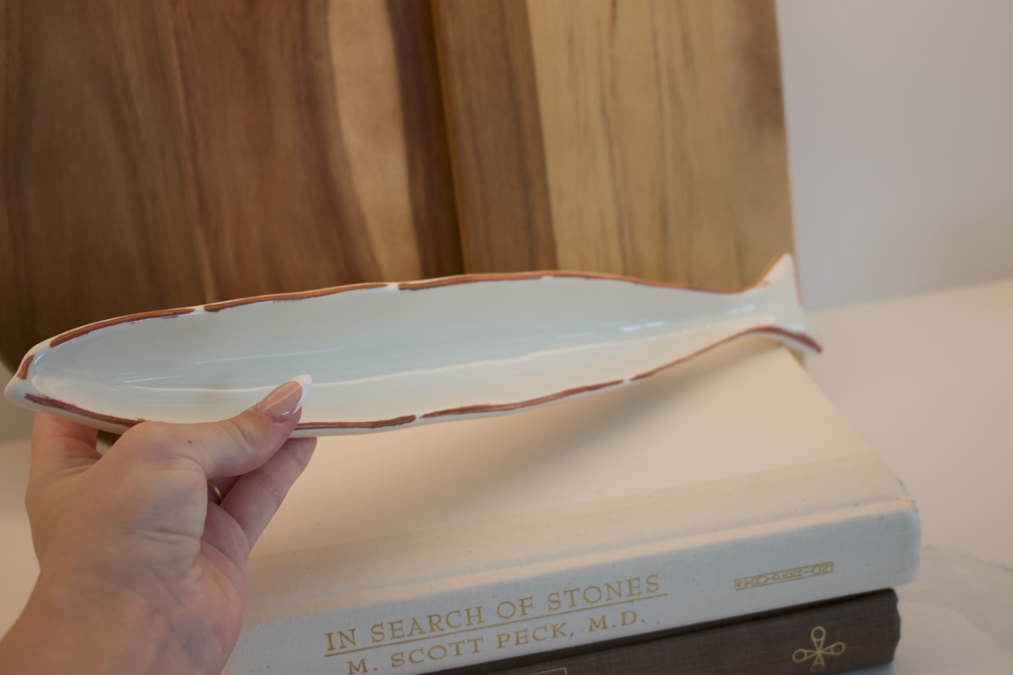 Retro Fish Shaped Ceramic Olive Boat