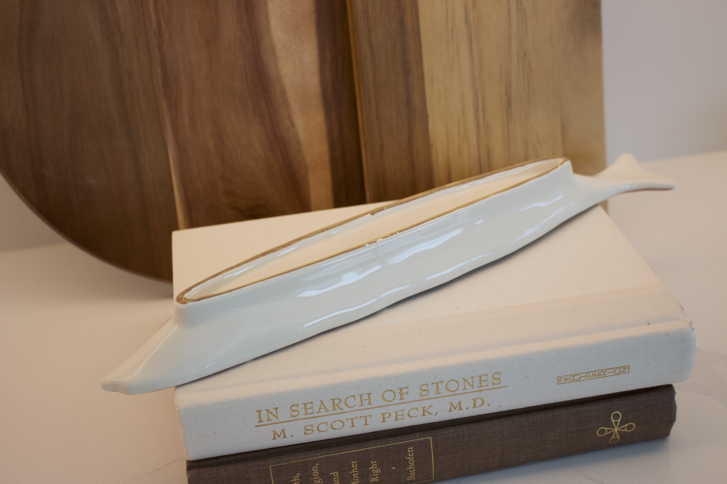 Retro Fish Shaped Ceramic Olive Boat