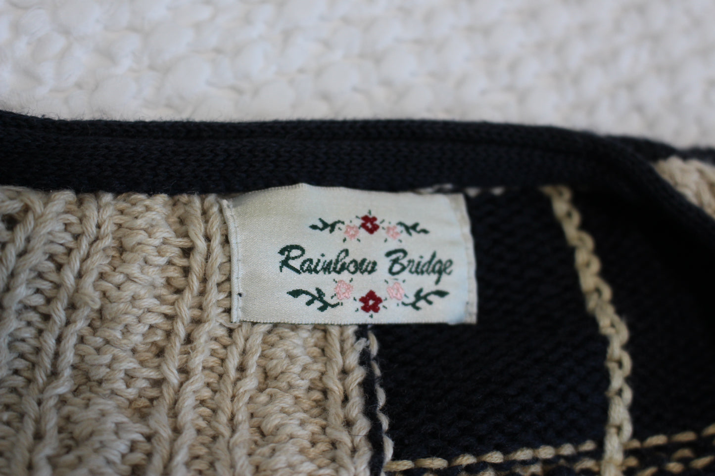 Oversized 90s Patchwork Chunky Knit Cardigan