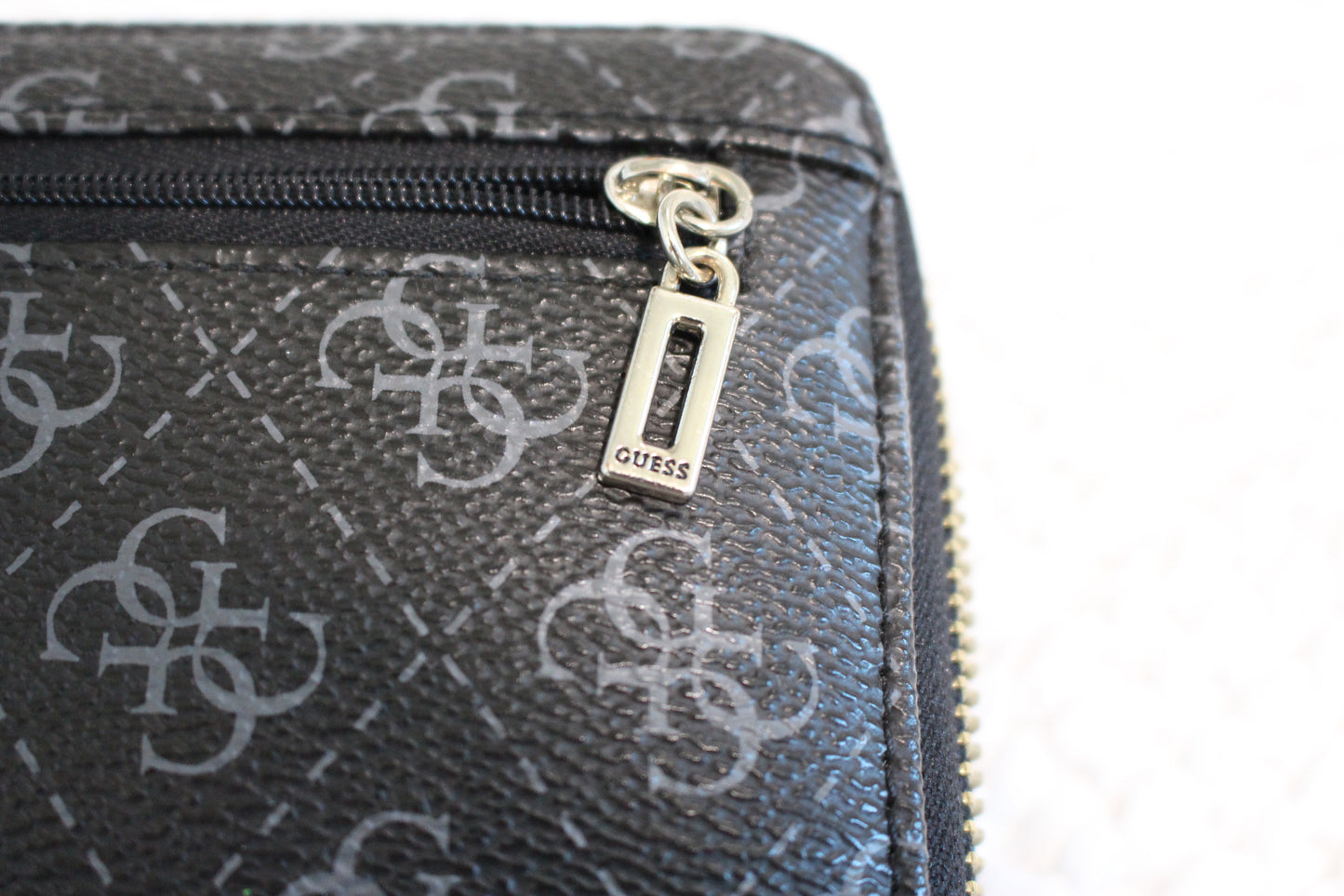 GUESS Black Wallet with Gold Emblem