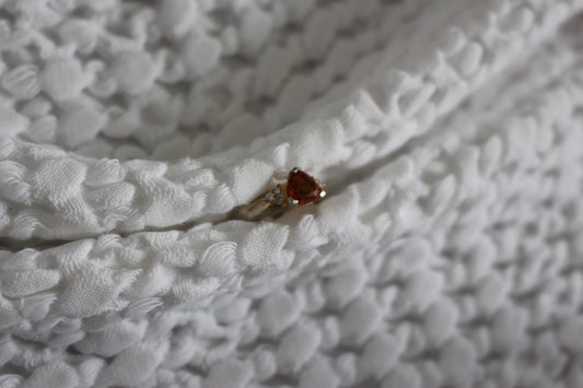 Sterling Silver Ring with Citrine Centre Stone